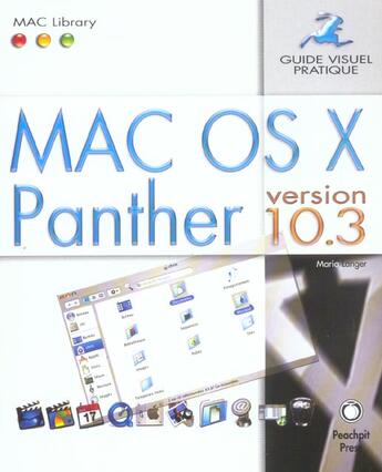 Couverture du livre « Uac os x panther version 10.3 » de Maria Langer aux éditions Pearson