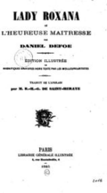 Couverture du livre « Lady Roxana » de Daniel Defoe aux éditions 