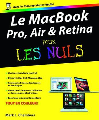 Couverture du livre « Macbook pro, air & retina pour les nuls » de Mark L. Chambers aux éditions First
