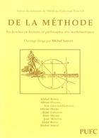 Couverture du livre « De la methode. recherches en histoire et philosophie des mathematique s » de Michel Serfati aux éditions Pu De Franche Comte