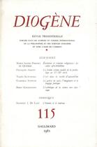 Couverture du livre « Diogene 115 » de Collectifs Gallimard aux éditions Gallimard