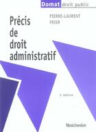 Couverture du livre « Precis de droit administratif, 3eme edition (3e édition) » de Frier P aux éditions Lgdj