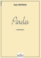 Couverture du livre « Paroles pour piano » de Miteran Alain aux éditions Delatour