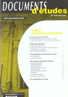 Couverture du livre « L'onu : le systeme institutionnel n 3.02 2001 - droit international public » de  aux éditions Documentation Francaise