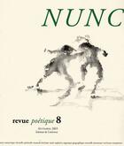 Couverture du livre « Revue nunc n.8 : Jean-Louis Chrétien » de Revue Nunc aux éditions Corlevour
