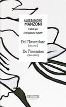 Couverture du livre « De l'invention ; dialogue » de Alessandro Manzoni aux éditions Gwen Catala