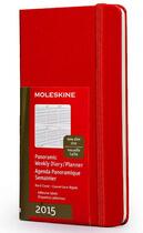 Couverture du livre « Agenda panoramique 2015 mince rouge » de Moleskine aux éditions Moleskine Papet