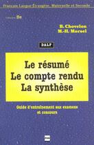 Couverture du livre « Resume le compte rendu » de Morsel H aux éditions Pu De Grenoble