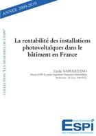Couverture du livre « La rentabilité des installations photovoltaïques dans le bâtiment en France » de Cecile Napoletano aux éditions Edilivre