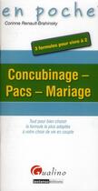 Couverture du livre « Concubinage, pacs, mariage » de Corinne Renault-Brahinsky aux éditions Gualino