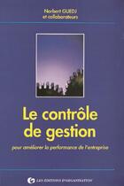 Couverture du livre « Controle De Gestion » de Guedj aux éditions Organisation