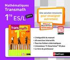 Couverture du livre « Transmath ; mathématiques ; 1ère ES/L ; clé USB (édition 2011) » de  aux éditions Nathan