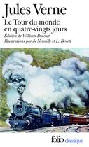 Couverture du livre « Le tour du monde en quatre-vingts jours » de Jules Verne aux éditions Gallimard