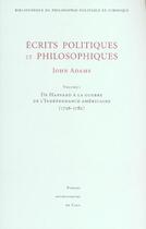 Couverture du livre « Ecrits politiques et philosophiques » de John Adams aux éditions Pu De Caen