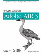 Couverture du livre « What's new in Adobe AIR 3 » de Joseph Labrecque aux éditions O Reilly