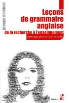 Couverture du livre « Leçons de grammaire anglaise ; groupe nominal » de Monique De Mattia aux éditions Pu De Provence