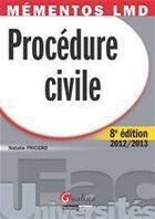 Couverture du livre « Procédure civile (8e édition) » de Natalie Fricero aux éditions Gualino Editeur