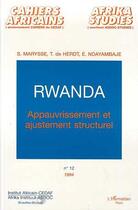 Couverture du livre « Rwanda : Appauvrissement et ajustement structurel » de  aux éditions Editions L'harmattan