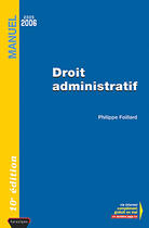 Couverture du livre « Droit Administratif » de Philippe Foillard aux éditions Paradigme Cpu