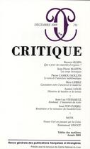 Couverture du livre « Revue critique n.751 » de Revue Critique aux éditions Minuit