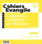 Couverture du livre « Cahiers evangile - numero 191 l'approche canonique de l'ecriture » de  aux éditions Cerf
