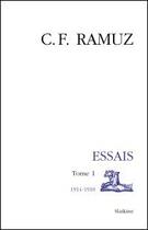 Couverture du livre « Essais t.1 ; oeuvres complètes 1914-1918 » de Ramuz C.-F. aux éditions Slatkine