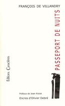 Couverture du livre « Passeport de nuits » de Francois De Villandry aux éditions Caracteres