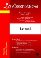 Couverture du livre « 20 dissertations ; le mal ; thèmes de français (édition 2010/2011) » de David Gueron aux éditions H & K