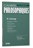 Couverture du livre « Cahiers philosophiques, n. 161 (2/2020) r carnap » de  aux éditions Vrin