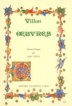Couverture du livre « Oeuvres » de Francois Villon aux éditions Honore Champion