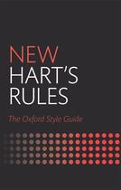 Couverture du livre « New Hart's Rules: The Oxford Style Guide » de Oxford Reference aux éditions Oup Oxford