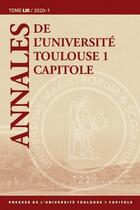 Couverture du livre « Annales de l'universite toulouse 1 capitole. tome lxi/2020-1 - tome 61 » de  aux éditions Putc