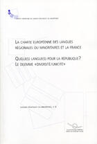 Couverture du livre « La charte europeenne des langues regionales ou minoritaires et la » de  aux éditions Documentation Francaise