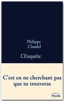 Couverture du livre « L'enquête » de Philippe Claudel aux éditions Stock