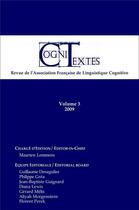 Couverture du livre « Cognitextes T.3 » de Revue Cognitextes aux éditions Assoc° Francaise Linguistique Cognitive