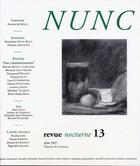 Couverture du livre « Revue nunc n.13 : aux commencements » de Revue Nunc aux éditions Corlevour