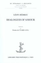 Couverture du livre « Dialogues d'amour » de Hebreu/Dagron aux éditions Vrin