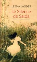 Couverture du livre « Le silence de saida » de Lander Leena aux éditions Actes Sud