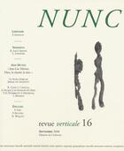 Couverture du livre « Revue nunc N.16 ; Jean-Luc Marion » de Revue Nunc aux éditions Corlevour