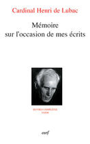 Couverture du livre « Mémoire sur l'occasion de mes écrits » de Henri De Lubac aux éditions Cerf