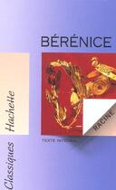 Couverture du livre « Berenice » de V Combel et Jean Racine aux éditions Hachette Education