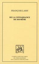 Couverture du livre « De la connaissance de soi meme » de Francois Lamy aux éditions Pu De Dijon