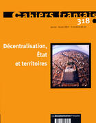 Couverture du livre « Decentralisation, etat et territoires n 318 janvier-fevrier 2004 » de  aux éditions Documentation Francaise