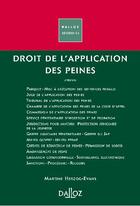 Couverture du livre « Droit de l'application des peines (2e édition) » de Herzog-Evans Martine aux éditions Dalloz