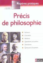 Couverture du livre « Precis de philosophie - reperes pratiques n38 » de Besse/Boissiere aux éditions Nathan