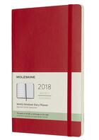 Couverture du livre « Agenda 2018 semainier grand format souple rouge » de  aux éditions Moleskine