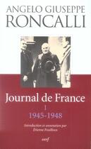 Couverture du livre « Journal de france 1945-1948 » de Roncalli Angelo aux éditions Cerf