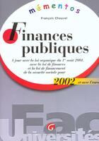Couverture du livre « Memento finances publiques 2002 » de Francois Chouvel aux éditions Gualino