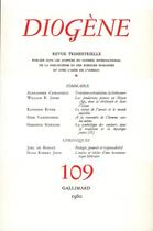 Couverture du livre « Diogene 109 » de Collectifs Gallimard aux éditions Gallimard