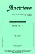 Couverture du livre « Austriaca, n 52. erich fried » de  aux éditions Pu De Rouen